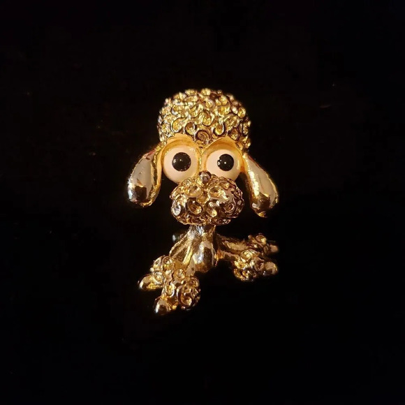 Gerry'S Jewelry - Big Eyed Miniature Poodle Dog Gold Tone Pin Brooch Gerry